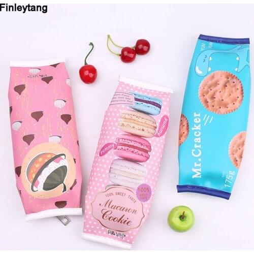 Fashion Stationery PU Leather Simulation Snacks Pencil Case Interesting Funny Pencil Bag Stationery Organizer Bag School Supply