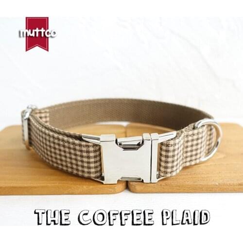MUTTCO retailing cool self-design basic collar for Chihuahua Poodle Pitbull THE COFFEE PLAID pleasing dog collar 5 sizes UDC072