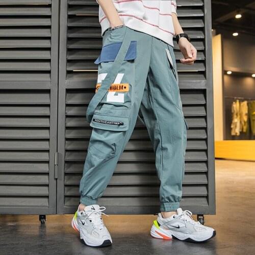 Streewear Casual Pants Men 2020 Spring Joggers Men Multi-pocket Cotton Ankle-length Trousers Men