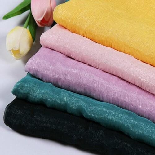 Soft shiny crepe chiffon silky fabric light breathable DIY dress fabric qualified 1M/lot