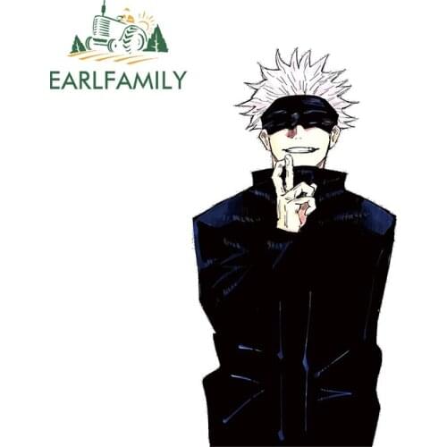 EARLFAMILY 13cm x 6.9cm for Jujutsu Kaisen Anime Car Sticker Motorcycle Graffiti Decal Scratch-Proof Windows Car Door Protector