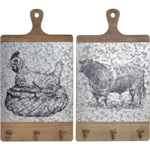 Wall mounted coat hanger DKD Home Decor Metal MDF Wood (30 x 5 x 54 cm)