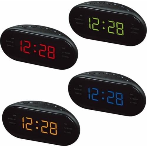 New Fashion Modern AM/FM LED Clock Radio Electronic Desktop Alarm Clock Digital Table Clocks Snooze Function