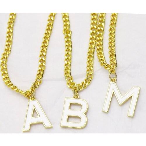 10Pcs Letter pendants necklace Enamel letter pendant necklace Alphabet necklace jewelry wholesale women jewelry gift 9817