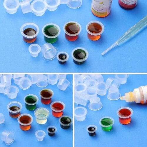 Large Medium Small Stand Storage Bottles Makeup Plastic Cups Pigment Cup Tattoo Ink Caps Disposable