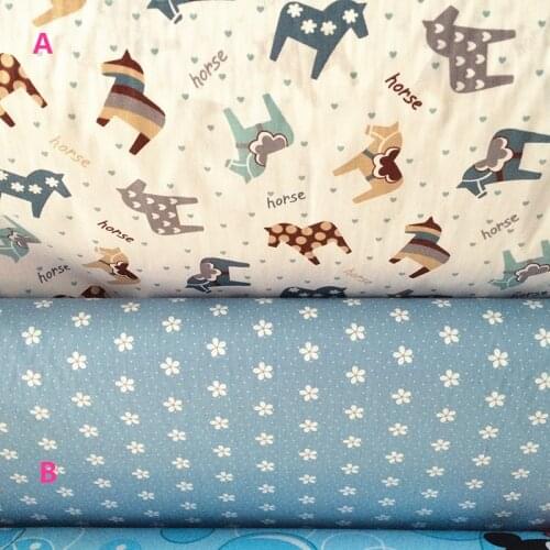 160cm*50cm horse cartoon baby print cotton fabric bed sheets duvet cover linens pillow curtains fabric for sewing qulit tissues
