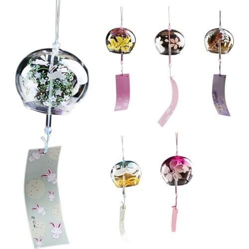 Practical Creative Japanese Handmade Glass Painting and Wind Chimes Door Decoration Gift for Girls Style 5