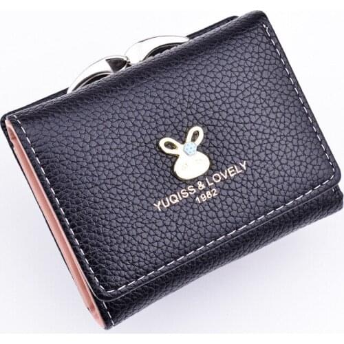 Luxury Leather Cute Small Wallets Trifold Women Short Wallet Fresh Style Lady Girls Notecase Female Purse With Coin Pocket