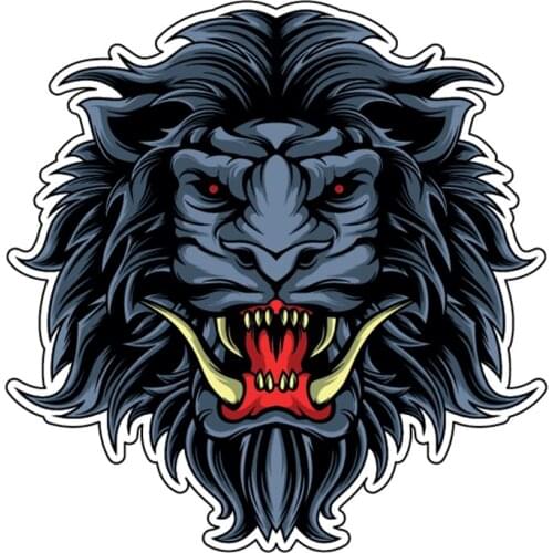 S40755# Various Sizes Self-adhesive Decal Lion With long Fangs Car Sticker Waterproof Auto Decors on Bumper Rear Window