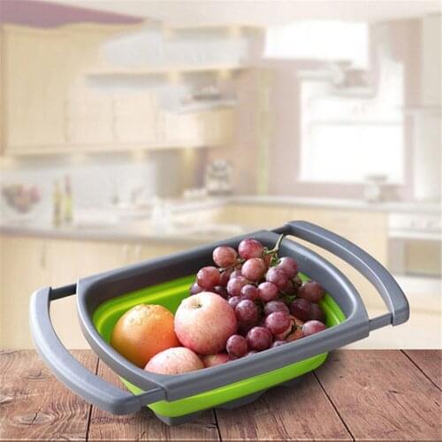 Foldable Colander Drain Folding Baskets Collapsible Kitchen Strainer Noodles Fruit Vegetable Washing Strainers Bowls