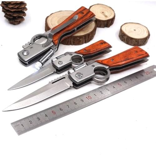Folding Pocket Knife AK47 Gun Shaped Outdoor Camping Knife Tactical Camping Survival Knives With LED Light Self-defense Tool