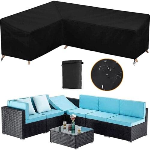 Corner Outdoor Sofa Cover Garden Rattan Corner Furniture Cover V Shape Waterproof Sofa Protect Set All-Purpose Dust Covers