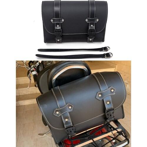 Universal Motorcycle Saddlebag Model Side PU Leather Luggage Saddle bag Storage Tool Pouch For Harley Sportster XL883 XL1200