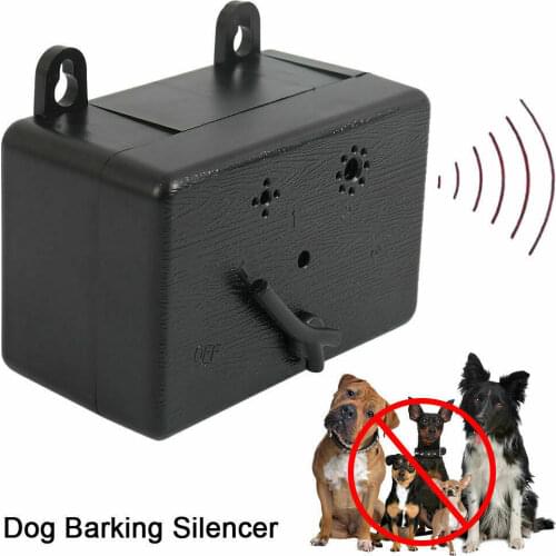 AA Pet Dog Ultrasonic Anti-Barking Device 2020 New Fashion Black Sonic Silencer Tools Pet Dog Home Outdoor