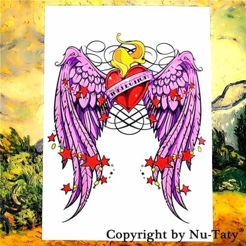 SHNAPIGN Angel wings Temporary Tattoo Body Art Flash Tattoo Stickers 21*15cm Waterproof Car Styling Home Decor Wall Sticker