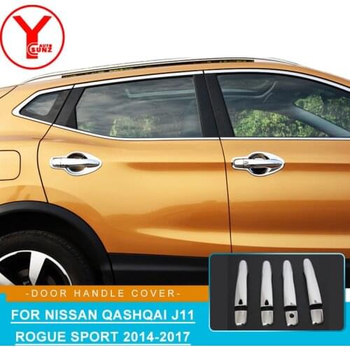YCSUNZ chrome ABS car door handle protector cover accessories For nissan qashqai j11 rogue navara np300 2014 2015 2016 2017 2018