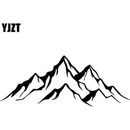 YJZT 7CM*17.7CM Adventurers Favorite Powerful Mountain Pattern Decal Car Motorcycle Sticker Black/Silver C30-0420