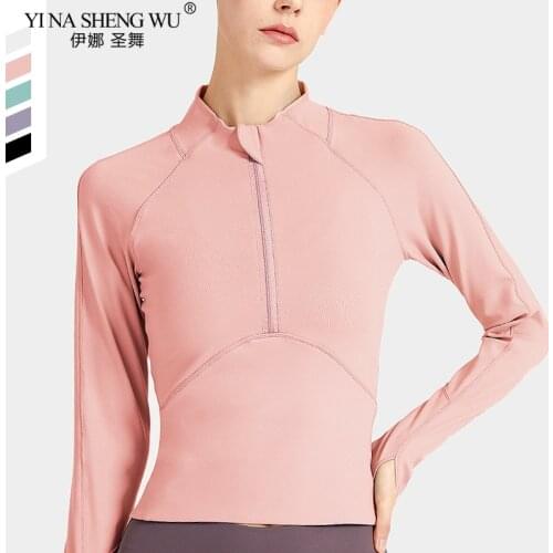 Women Athletic Sports Shirts Slim Fit Long Sleeved Fitness Coat Yoga Tops With Thumb Holes Gym Jacket Workout Sweatshirts New