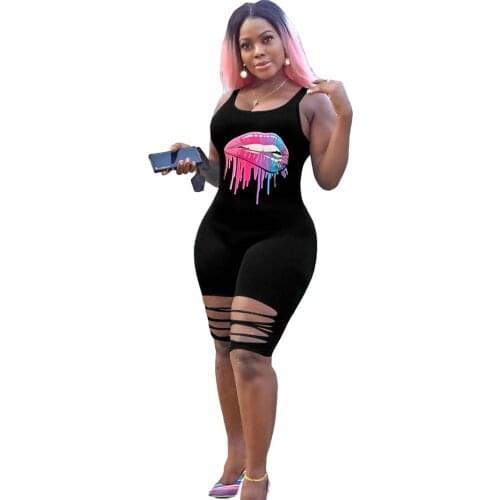 Women Hollow Out Playsuit Sexy Sleeveless Party Bodycon Romper Bandage Fashion short Jumpsuit Female Summer Overalls Plus Size