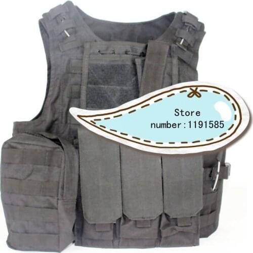 Amphibians Molle Quick Release Chest Rig Harness Tactical Airsoft Paintball Molle Vest W/ Triple 5.56mm Mag Pouch Black