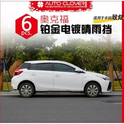 Chrome door visor side window deflector shade sun rain shield silver trips eaves for Toyota YARiS L