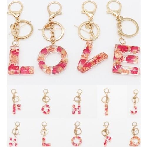Fashion Letter Keychain Trendy Creative Colorful 26 English Letter Initial Resin Handbag Keyring Accessories For Women
