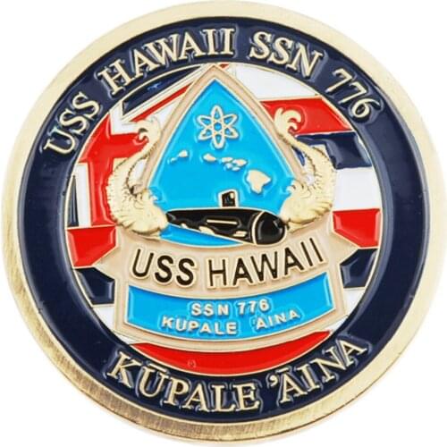 US NAVY SUBMARINE USS HAWAII SSN 776 CHALLENGE BADGE COIN