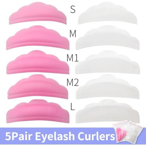 5Pairs Curlers Curl Silicone Pads Set Eyelash Lifting Kit Accessories Y Eyelashes Brush Clean Comb Eye Lash Extension Perm Tools