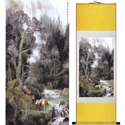 Landscape painting Home Office Decoration Chinese scroll painting landscape art painting Jiang nan paintingPrinted painting