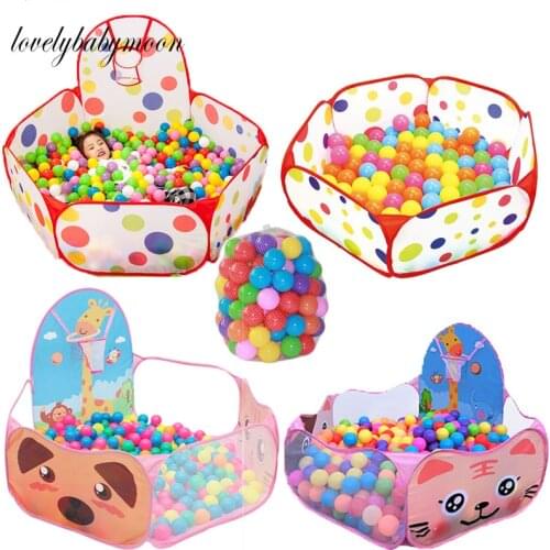 1.5M Portable Baby Playpen Children Ball Pit with Basketball Hoop Kids Dry Ball Pool Folding Indoor Outdoor interesting Toys