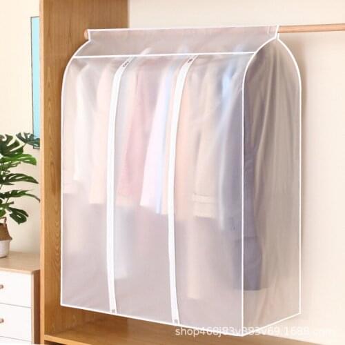 Wardrobe Home Clothes Dust Cover Transparent Coat Suit Hanging Storage Bag with Zipper Simple Wardrobe Clothes Organizer Bag