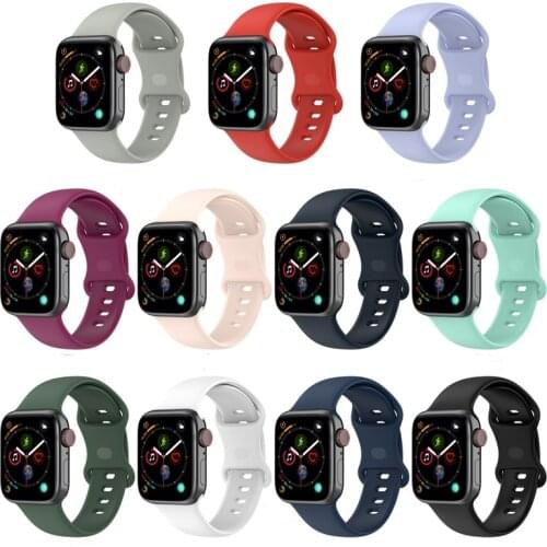 Newest for Apple Watch Band 42mm 44mm 40mm 38mm Sport Silicone Strap Waterproof Wrist Bracelet for iWatch Series SE 6 5 4 3 2