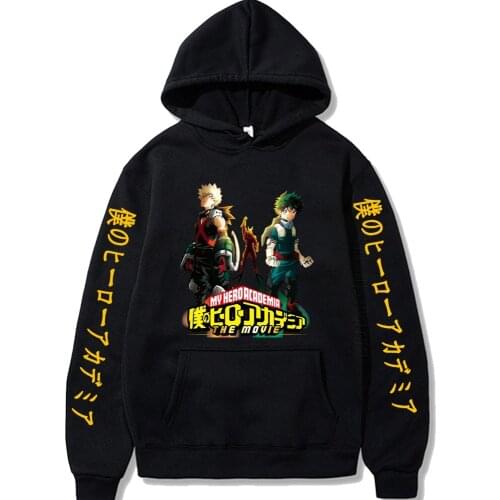Harajuku My Hero Academia Unisex Hoodies Anime Bakugou Katsuki And Izuku Midoriya Printing Mens Hoodie Sweatshirt Streetwears