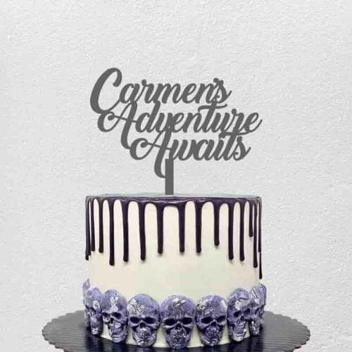 Personalized Hen Party Cake Topper Custom Name Carmen’s Adventure Awaits Hen Night Bachelorette Party Cake Decoration Topper
