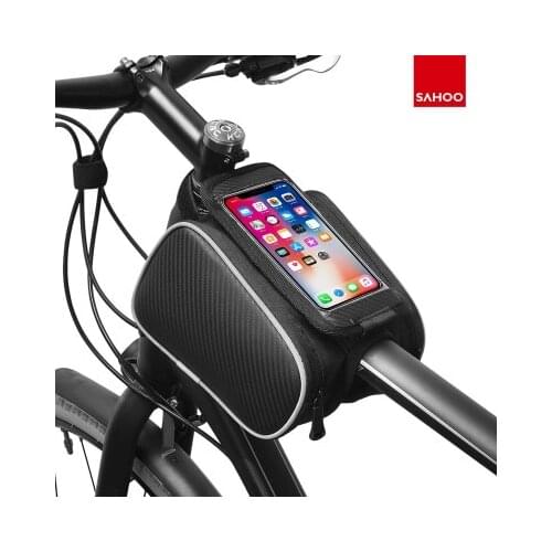 ROSWHEEL Touchscreen Cycling Bicycle Front Top Tube Frame Double Bag for 5" and 5.7" Cellphone Phone