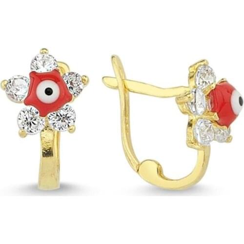 Gold Flower Kids Earrings TTGKPAÇK06-Certified 14K Gold-A perfect gift for your Loved Ones-Ephesus Gold & diamond