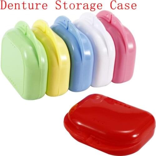 1PCS Denture Bath Box Organizer False Teeth Appliance Container Storage Boxes Dentures Cleaner Denture Storage Box Case 6 Colors