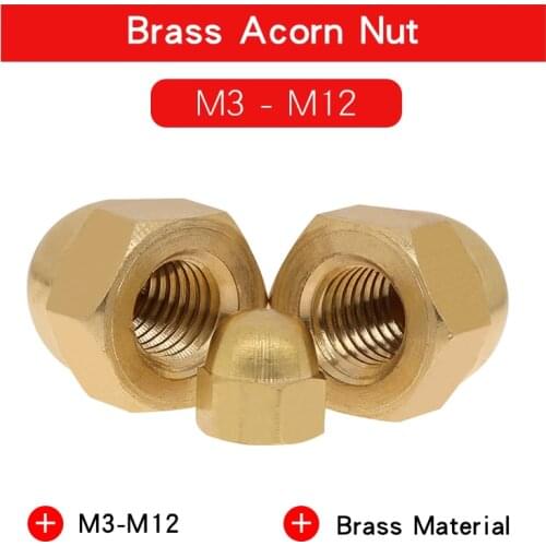 2-10 Pcs Brass Copper Acorn Nut M3 M4 M5 M6 M8 M10 M12 Brass Material Decorative Nut Ball Sead Screw Cover Nut