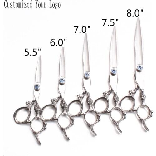 5.5" 6" 7" 7.5" 8" 440C Customized Logo Dog Scissors Pet Scissors Straight Scissors Thinninng Shears Grooming Scissors DIY C9107