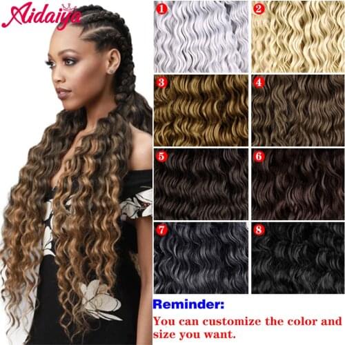 Aidaiya Synthetic Hair Crochet Braid Ocean Wave Zizi Deep Wave 32 Inch Synthetic Light Weight Wear Braiding Hair Extensions