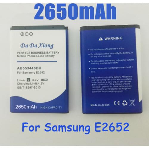 2650mAh AB553446BU Battery for samsung E2652 C3300 E1110C E3300,S5150 B100 L250 M128 M628 W539 X989 SGH-L258