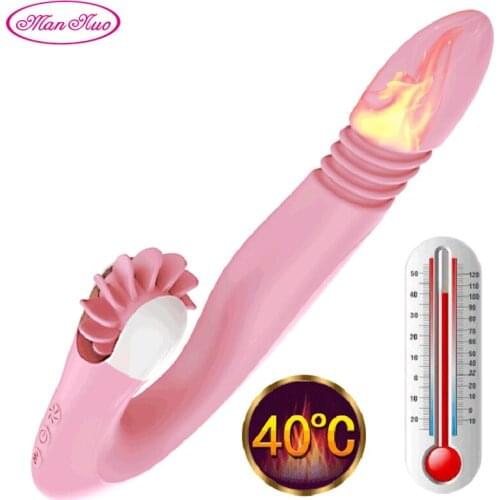 Man Nuo Licking Kiss Heating Vibrator Orgasm Rotation Tongue Vibrator Clitoris Stimulator G-spot Dildo Adult Sex Toys for Women