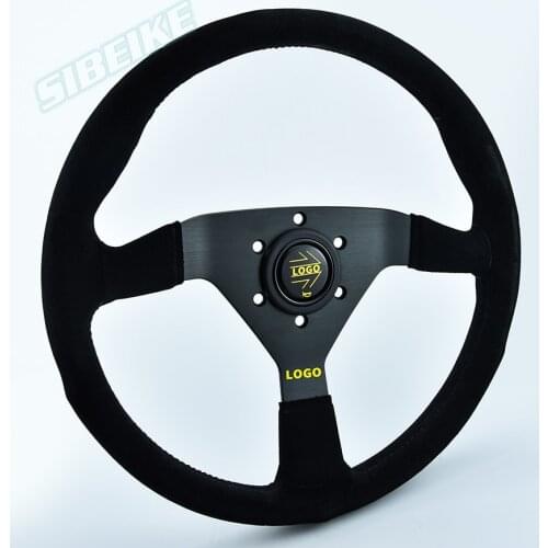Car Interior Part Universal Racing 14 Inch Frosted Horn Button Steering Wheel For Sport