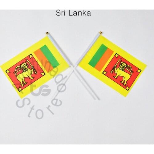 Sri Lanka flag Banner 14*21cm hand waving National flag Home Decoration flag banner