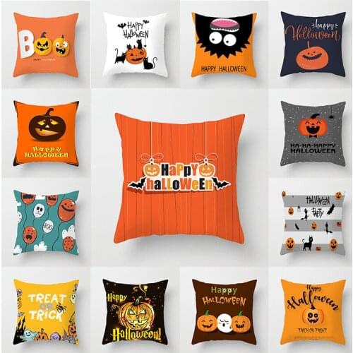 GY0202 Happy Halloween AbstractCushion Case (No Filling) 1PC Polyester Home Decor Bedroom Decorative Sofa Car Throw Pillows
