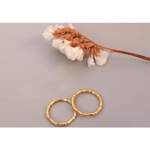 Stainless Steel Bamboo Finger Rings Waterproof Jewelry High Quality Gold Metal Rings Women Engagement Ring Anniversary Gifts