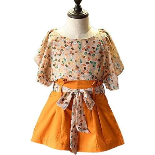 2Pcs Set Summer Beach Toddler Baby Girl Ruffle Tops Clothes+Shorts Pants Outfit