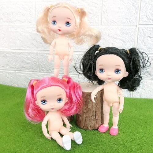 1/12 Dolls Toys 16cm BJD Baby Girl Doll 13 Movable Jointed Naked Nude Body Fashion Dolls Toy for Girls Gifts