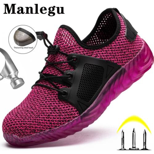 Lightweight Work Shoes Women Anti-Puncture Safty Shoes Men Work Sneaker Steel Toe Shoes Safety Footwear Womens Safety Shoes