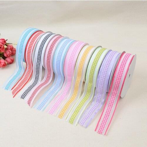 Organza Ribbon Printed Gingham Style 1" 25mm High Quality DIY Wedding Clothing Sewing & Fabric Accessories BBXU-014